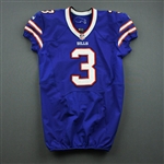 Manuel, EJ *<br>Blue - Worn 11/17/13 vs. Jets - Photo-Matched (Rookie Season)<br>Buffalo Bills 2013<br>#3 Size: 44 SKILL 2" LB