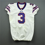 Manuel, EJ *<br>White - Worn 10/3/13 vs. Browns - Photo-Matched  (Rookie Season)<br>Buffalo Bills 2013<br>#3 Size: 44 SKILL 2" LB
