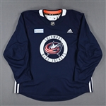 adidas<br>Navy Practice Jersey w/ OhioHealth Patch <br>Columbus Blue Jackets 2022-23<br>Size: 58