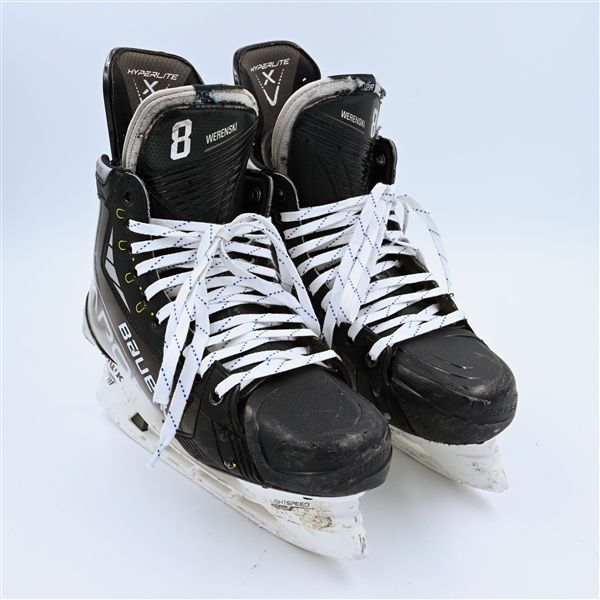 Werenski, Zach<br>Bauer Vapor Hyperlite Skates (no steel)<br>Columbus Blue Jackets 2021-22<br>#8Size: 9 3/4 EA