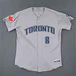 Molina, Jose *<br>Gray - Photo-Matched<br>Toronto Blue Jays 2011<br>#8 Size: 52