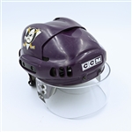 McDonald, Andy *<br>Purple, CCM Helmet w/Oakley Shield - Autographed (Game and/or Practice-Used)<br>Mighty Ducks of Anaheim 2002-03<br>#19Size: Large