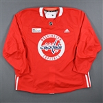 Alger, Linden<br>Red Practice Jersey w/ MedStar Health Patch - CLEARANCE<br>Washington Capitals <br>#98Size: 58