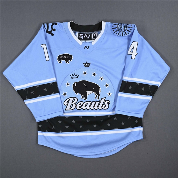 Attea, Allison<br>Blue Set 1 w/ May 14 Patch<br>Buffalo Beauts 2022-23<br>#14 Size: MD