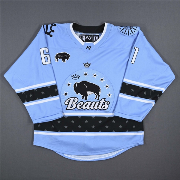 Boyle, Michaela<br>Blue Set 1 w/ May 14 Patch<br>Buffalo Beauts 2022-23<br>#61 Size: LG