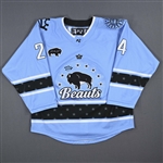 Diffendal, Anjelica<br>Blue Set 1 w/ May 14 Patch<br>Buffalo Beauts 2022-23<br>24 Size: LG
