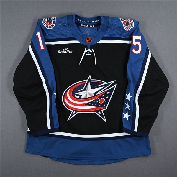 Bayreuther, Gavin<br>Black Reverse Retro Set 1<br>Columbus Blue Jackets 2022-23<br>#15 Size: 56