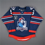 Kilponen, Anna<br>Blue Set 1 - First PHF Game in Quebec<br>Metropolitan Riveters 2022-23<br>#5 Size: MD