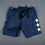 Jensen, Nick<br>Navy, CCM Pants Shell - Worn in Stadium Series and on February 21, 2023<br>Washington Capitals 2022-23<br>#3 Size: Medium