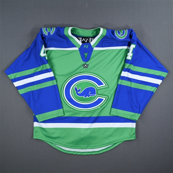 (NNOB), No Name On Back<br>Green Set 1 - Game-Issued (GI)<br>Connecticut Whale 2022-23<br>#4Size: LG