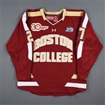 Smith, Quinn *<br>Maroon w/Frozen Four Patch - Photo-Matched<br>Boston College Eagles 2013-14<br>#27Size: 46