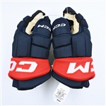 Carlsson, Gabriel<br>CCM HGTK Gloves - Stadium Series - Game-Issued (GI)<br>Washington Capitals 2022-23<br>#18 Size: 14"