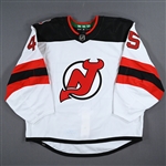 Bernier, Jonathan<br> White Set 1 w/ 40th Anniversary Patch - Game-Issued (GI)<br>New Jersey Devils 2022-23<br> #45 Size: 58G
