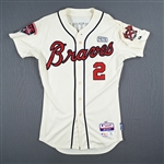 Upton, BJ *<br>Ivory - 40th Anniversary, 715 Hank Aaron & PETE Patches<br>Atlanta Braves 2014<br>#2 Size: 42