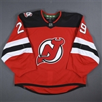 Blackwood, Mackenzie<br>Red Set 3 / Playoffs w/ 40th Anniversary Patch - Game-Issued (GI)<br>New Jersey Devils 2022-23<br>#29 Size: 58G