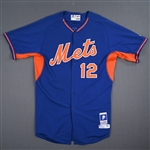 Lagares, Juan *<br>Blue - Spring Training - Photo-Matched<br>New York Mets 2015<br>#12 Size: 46