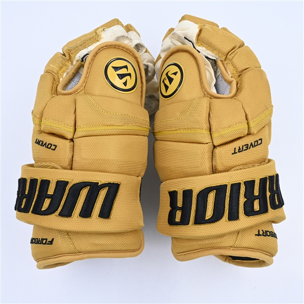 Forbort, Derek<br>Warrior Covert Gloves - Worn in 2023 Winter Classic, and on January 14, 2023 and February 11, 2023<br>Boston Bruins 2022-23<br>#28 Size: 15"