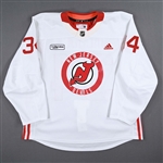 Baddock, Brandon<br>White Practice Jersey w/ RWJ Barnabas Health Patch - CLEARANCE<br>New Jersey Devils <br>#34 Size: 58