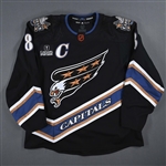 Ovechkin, Alex<br>Black Reverse Retro Set 3 w/C - 810th Career Goal - Tied Mike Gartner For Most Career 30-Goal Seasons - Worn January 14, 2023 - 1st & 2nd Periods<br>Washington Capitals 2022-23<br>#8