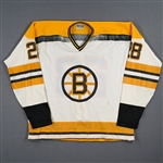Roberts, Doug *<br>White Stall and Dean Mesh Experimental Jersey <br>Boston Bruins 1972-73<br>#28
