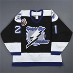 Bergland, Tim *<br>Black - w/100 Year Stanley Cup patch - Inaugural Season<br>Tampa Bay Lightning 1992-93<br>#21 Size: 52