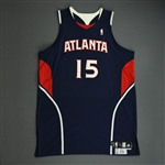 Horford, Al<br>Navy Set 2 - Worn 1 Game (3/1/10)<br>Atlanta Hawks 2009-10<br>#15 Size: 52+2