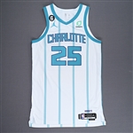 Washington Jr., P.J.<br>White Association Edition - Worn 3/14/2023<br>Charlotte Hornets 2022-23<br>#25 Size: 48+6