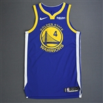 Cook, Quinn<br>Blue Icon Edition - Playoffs - Worn 2 Games<br>Golden State Warriors 2018-19<br>#4 Size: 46+4