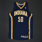 Hansbrough, Tyler *<br>Navy Regular Season - Photo-Matched to 2 Games - Worn 2 Games (10/29/10, 1/21/11)<br>Indiana Pacers 2010-11<br>#50 Size: 2XL+2