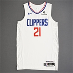 Beverley, Patrick<br>White Association Edition - Worn 11/18/19 (1st Half)<br>Los Angeles Clippers 2019-20<br>#21 Size: 48+4