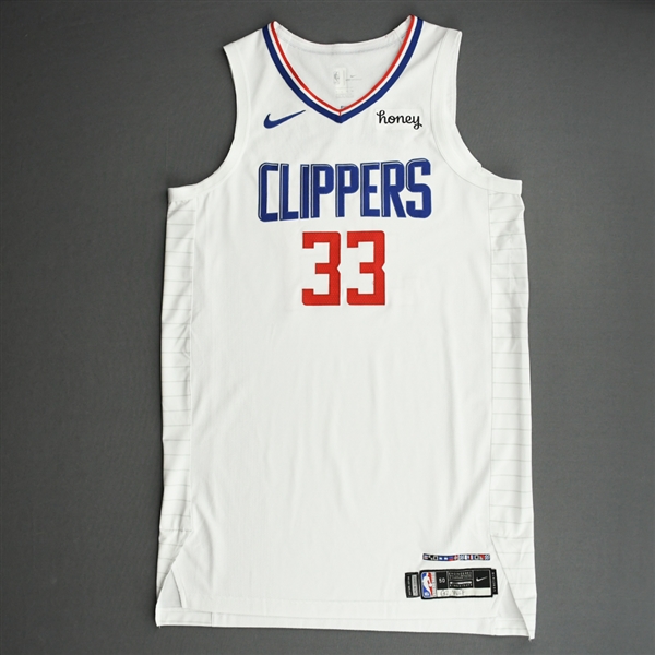 Batum, Nicolas<br>White Association Edition - 2021 NBA Playoffs - Western Conference Finals - Game 2 - Worn 6/22/2021<br>Los Angeles Clippers 2020-21<br>#33 Size: 50+6