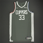 Batum, Nicolas<br>Gray Earned Edition - 2021 NBA Playoffs - Western Conference Finals - Game 4 - Worn 6/26/2021<br>Los Angeles Clippers 2020-21<br>#33 Size: 50+6