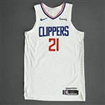 Beverley, Patrick<br>White Association Edition - Worn 2/12/21 - 2nd Half<br>Los Angeles Clippers 2020-21<br>#21Size: 48+4