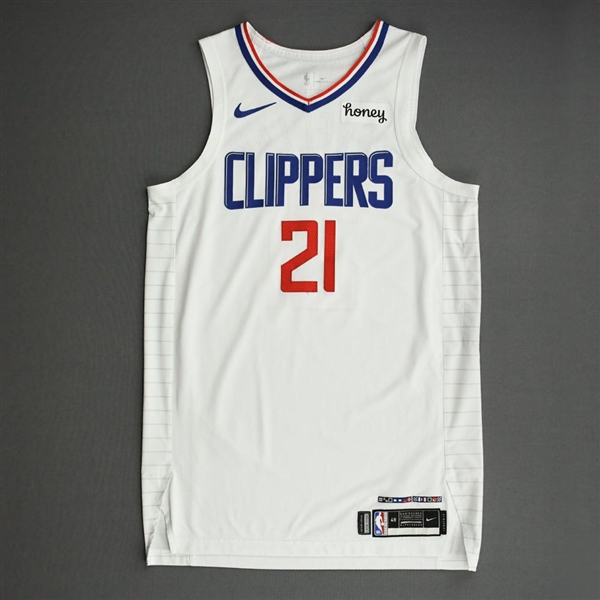 Beverley, Patrick<br>White Association Edition - 2021 NBA Playoffs - Western Conference First Round - Game 3 - Worn 5/28/21 - 1 of 2<br>Los Angeles Clippers 2020-21<br>#21 Size: 48+4