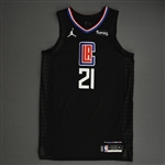 Beverley, Patrick<br>Black Statement Edition - 2021 NBA Playoffs - Western Conference First Round - Game 2 - Worn 5/25/21 - 1 of 2<br>Los Angeles Clippers 2020-21<br>#21 Size: 48+4