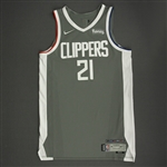 Beverley, Patrick<br>Gray Earned Edition - 2021 NBA Playoffs - Western Conference Finals - Game 4 - Worn 6/26/2021<br>Los Angeles Clippers 2020-21<br>#21 Size: 48+4