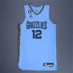 Morant, Ja  *<br>Blue Statement Edition - Worn 1/16/2023<br>Memphis Grizzlies 2022-23<br>#12 Size: 46 + 4