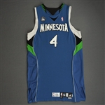 Foye, Randy<br>Blue Regular Season w/Twentieth Season Patch <br>Minnesota Timberwolves 2008-09<br>#3 Size: 44+4