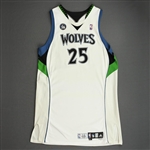 Jefferson, Al<br>White Regular Season w/Twentieth Season Patch <br>Minnesota Timberwolves 2008-09<br>#25 Size: 52+4