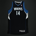 Pekovic, Nikola *<br>Black Alternate Set 1 -Photo-Matched - Photo-Matched to 1 Game - Worn 1 Game (11/23/12)<br>Minnesota Timberwolves 2012-13<br>#14 Size: 3XL+4