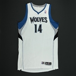 Pekovic, Nikola *<br>White Set 1 - Photo-Matched to 15 Games - Worn 15 Games (11/9/12, 11/21/12, 12/7/12, 12/12/12, 12/15/12, 12/20/12, 12/26/12, 1/5/13, 1/8/13, 1/17/13, 2/1/13, 2/4/13, 2/6/13 and...