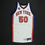 House, Eddie *<br>White Regular Season w/McGuire Patch - Photo-Matched to 2 Games - Worn 2 Games (2/20/10, and 3/8/10)<br>New York Knicks 2009-10<br>#50 Size: 48+4