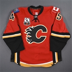 Lundmark, Jamie *<br>Red Set 1 w/ 30th Anniversary Patch<br>Calgary Flames 2009-10<br>#45 Size: 56