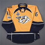 Aberg, Pontus *<br>Gold Stanley Cup Final Set 1 w/ NHL Centennial Patch
<br>Nashville Predators 2016-17<br>#46 Size: 56