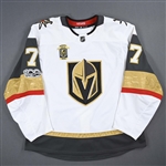 Garrison, Jason *<br>White First Game in Golden Knights History w/ Inaugural Season & NHL Centennial Patches - October 6, 2017 - 1st & 2nd Period Only<br>Vegas Golden Knights 2017-18<br>#7 Size: 58