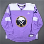 Thompson, Tage *<br>Lavender - Hockey Fights Cancer - Warm-Up Only - November 27, 2018<br>Buffalo Sabres 2018-19<br>#72 Size: 58