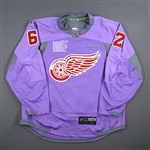 Vanek, Thomas *<br>Lavender - Hockey Fights Cancer - Warm-Up Only - October 29, 2016 - Game-Issued (GI)<br>Detroit Red Wings 2016-17<br>#62 Size: 56