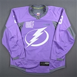 Brown, J.T. *<br>Lavender - Hockey Fights Cancer - Warm-Up Only - November 3, 2016 - Autographed<br>Tampa Bay Lightning 2016-17<br>#23 Size: 54