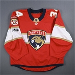 Reimer, James *<br>Red Set 1 w/ NHL Centennial Patch<br>Florida Panthers 2017-18<br>#34 Size: 58G