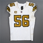 Davis, Demario<br>White Color Rush w/C - Worn December 21, 2023 at Los Angeles Rams - PHOTO-MATCHED<br>New Orleans Saints 2023<br>#56 Size: 44 SHORT CAP